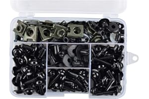 ZHUODINGSEN 195pcs Kit De Boulons De CaréNage De Moto Kit D'éCrous De Vis De Moto Kit De Vis De CaréNage Moto Universel,En Aluminium,Noir