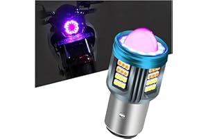 NHHEO BA20D H6 LED Faro Del Motociclo Lampadina Rosso Blu Angelo Occhio 25W 6000K con Faretto Super Bright Moto High Beam/Low Beam Giallo+Bianco 4 Modalità Illuminazione Plug and Play 12V-80V 1PCS