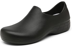 BELLA BAYS Women Kitchen Chef Garden Shoes Non Slip Oil/Water Resistant for Garden Hospital Restaurant Work Shoes Black/Pink/White Size 3-8