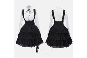 SARGE 2022 Femmes Classique Lolita Robe Vintage inspiré Femmes Tenues Cosplay Anime Fille Noir à Manches Longues Genou Longueur Chemise Robe