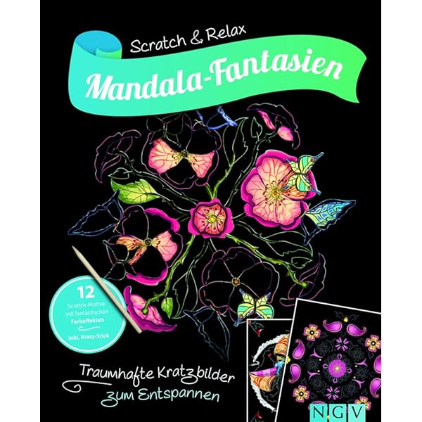 Kratzbilder Set A3 Format - 4 Bunte Kratzkunst Bilder Mit Doppelstift