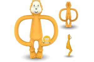 Matchstick Monkey Beißring Tiermotiv - Baby Zahnungshilfe - weiche Noppen massieren wundes Zahnfleisch - Silikon - BPA-frei - Greifling für Zahnen ab 3 Monaten - Ludo Löwe