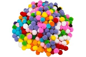 CDJX 1000 Pieces 10mm Pom Poms Cheerleading Balls for Crafts Making,Hobby Supplies and DIY Creative Crafts Decorations,Assorted Mixed Color Soft Flutty Mini Pom Poms for Kids Art (1000-10mm)