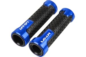 YXSM Poignées De Moto CNC Guidon en Aluminium Guidon Accessoires De Poignée en Caoutchouc Antidérapant pour Yamaha MT-07 MT 07 MT07 2014-2022 (Couleur : Bleu)