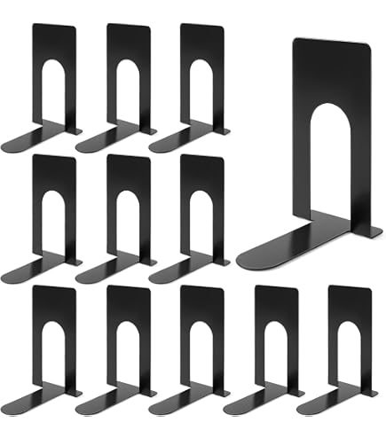 Portalibri Organizzazione Fermalibri Metallo 4 Pezzi Bianchi - Portalibri Antiscivolo Per Scrivania Ferma Libri Per Libreria - 4