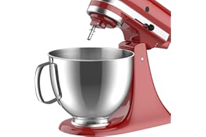 GVODE Accessoire en acier inoxydable pour Kitchenaid Bol, Bol de mixage en acier inoxydable de 4,5 à 5 litres pour Kitchenaid accessoires