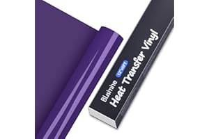 BLUSIMINE HTV Vinyl,Heat Transfer Vinyl 12" x 6ft Purple HTV iron on Vinyl Roll for DIY Clothing,Logo,Hat,Fabric, Easy to Cut & Weed for Heat Vinyl Design