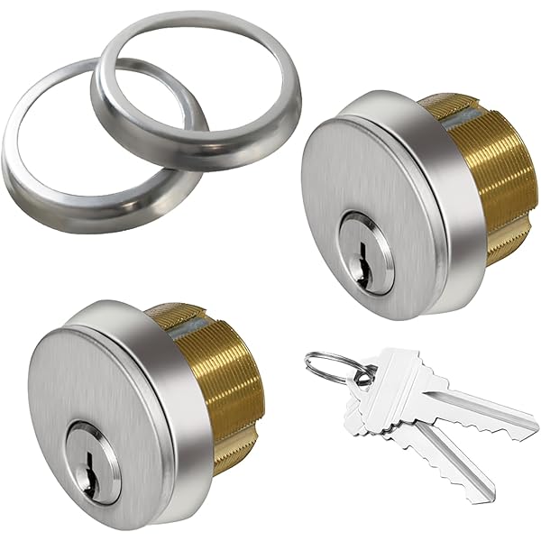2-Pack Brass Mortise Door Cylinder Lock – 1-1/4 Inch, SC1 Keyway, With 2 Keys Each – Black Finish