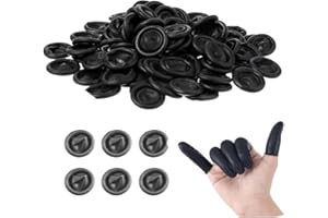 LACHT Doigtier silicone pour doigt,150 PCS Doigtiers en Latex, Caoutchouc Antistatique Protéger Les Couvre-Doigts Jetables de Protecteur de Bout des Doigts,Noir