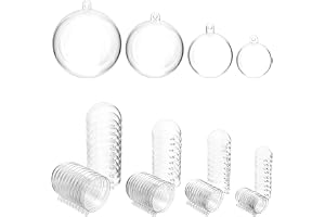 QWORK® 40 stycken plastkulor transparent, Ø 3 cm, Ø 4 cm, Ø 5 cm, Ø 6 cm julgranskulor, plastkulor för fyllning