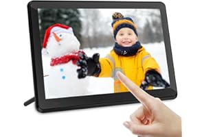 MELCAM Cadre Photo Numérique WiFi 7 Pouces avec 16GB Mémoire Écran Tactile Facile à Utiliser Photo Vidéo Musique Player pour Parents Grands-Parents