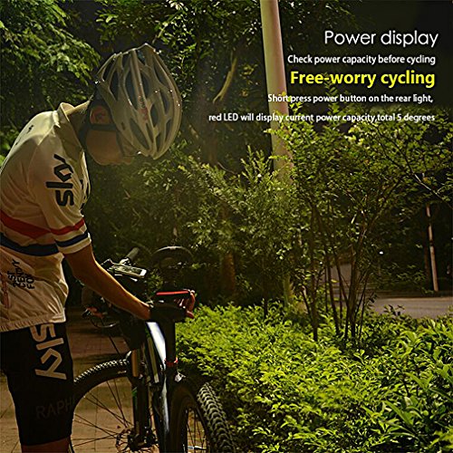 LED Rücklicht,LESHP FahrradLicht USB Aufladbare Fahrradrücklicht Motorrad Warnleuchten 3 Licht Modi ,Wasserdichte ,Energiesparen,Einfach zu Installieren - 6