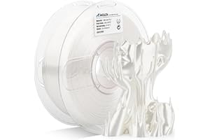 AMOLEN Silk PLA 3D Drucker Filament, Glänzende Silk Weiß PLA Filament 1.75mm, Hochgeschwindigkeits 3D Druck PLA Filament für Meisten 3D Drucker, 1kg Spule(2.2lbs)