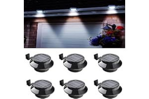 Kjzeex Solarlampen für Außen, LED Solar Dachrinnenleuchten Dachrinne Gartenhof Wandleuchte, wasserdichte Zaun-Wandleuchte für Garten, Wand, Hof (Schwarz) [6 Stück]
