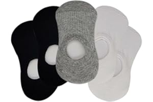 WAIKAS No Show Socken für Damen, Stretch Baumwolle versteckte Socken, gemeinsame Größe, schwarz 2pcs/weiß 2pcs/grau 1pcs