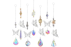 YEAHBOOM Atrapasoles Cristal,Colgante Cristal,4 Piezas Crystal Suncatcher Ornamento Colgante,Sun Catcher para Ventanas Jardines,Campanas Viento Cristal Atrapasueños para Colgar en Casa, Jardín, Oficina