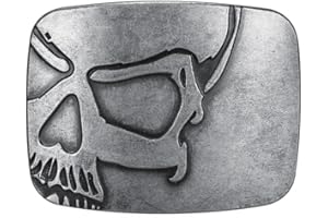 BOBIJOO Jewelry - Belt Buckle American Skull Death's Head USA Closure Buckle Metal Biker Belt