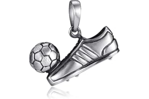 MATERIA by Matthias Wagner Fußball Anhänger Silber 925 für Herren und Jungen in 3 Farben
