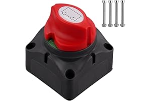 Justech Interrupteur principal 12-48V 275A, Coupe Circuit Batterie ON/OFF avec Bornes en Cuivre, étanche IP45 pour Voiture, Bateau, Caravane, Camping-car, Quad, UTV, Camion