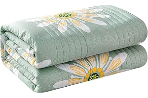 CHICKWIN-SHOP Chickwin Quilted Bedspreads, Print Coverlets Microfiber Comforter Lightweight Easy Care Sofa Blanket Throw for Single Double King Size - All Season (Sunflower,200x230cm)