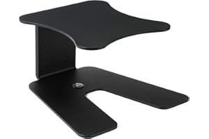 K&M 26774 Soporte para monitor de sobremesa, negro, acero - soporte de altura regulable con diseño innovador