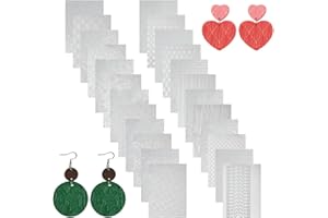 HOBBIESAY 24Pcs Polymer Clay Texture Sheets 17.8x25.5cm Clay Texture Mats Texture Tools for Earrings Jewelry Making DIY Crafts