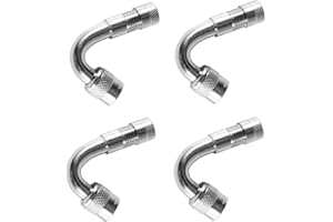 Aofan 45 Grad Reifen Ventilverlängerung Universal Extender Adapter Set für Auto Fahrrad Motorrad Scooter(Silber) 4 STK.