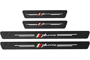 CWWHY 4 Piezas Pegatina Para Umbral de Coche para Fi-at 500 500X 500L TIPO PUNTO BRAVO PANDA STILO, Fibra Carbono, Antidesgaste, Antiarañazos - Fuerte Capacidad Adhesiva