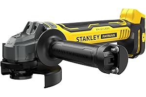 Stanley FATMAX Meuleuse Sans Fil 18V 125 mm Lithium-Ion Moteur Brushless Vitesse 8500 trs/mn 1 Poignée Latérale 1 Clé de Maintenance Sans Batterie ni Chargeur Gamme FATMAX V20 SFMCG700M2K-QW