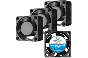 WINSINN Wentylator 40 mm, 5 V, podwójne łożysko kulkowe, bezszczotkowy 4020 40 x 20 mm do chłodzenia PC układ mostu północno-południowego - wysoka prędkość (opakowanie 4 szt.)