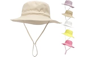 QIYIENDIAN Chapeau de Soleil pour bébé Chapeau de Plage à Large Bord pour bébé, Toddler et Enfants UPF 50+