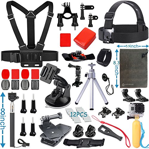 Zubehör Set für GoPro Hero 5 4 3+ 3 2 1 Black Silver, Aktion Kamera Zubehör-Kit für SJ4000 SJ5000 SJ6000 SJ7000
