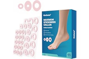 Kimihome Hühneraugenpflaster für Zehen, wasserfeste Hornhautpolster mit starker Klebekraft, Schmerzlinderung bei Hühneraugen, Blasen, Zehenschutz gegen Reibung und Scheuern, 45 Stück