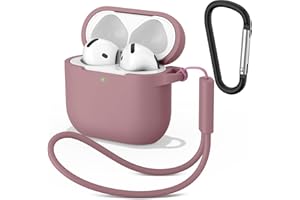 Wanme Schutzhülle für AirPods 4 Hülle, Weiche Silikon Cases, Schutzhülle Apple Airpods 4, Effektiver Stoß und Kratzschutz, Hülle mit Karabiner Und Handschlaufe, Korallenrot