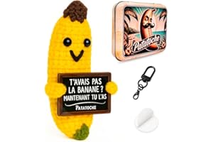 PATATOCHE Cadeau Original & Inspirant | Positive Patate en français | Idée Drôle Fete | Anniversaires Homme Femme Couple Ado Collegue Objet Bureau | Peluche Enfant Fillle Garcon | Humour Motivation (BANANE)