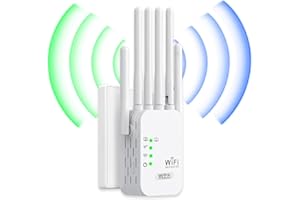 GENERICO Potente Ripetitore WiFi,External 6 WIFI antennas| Amplificatore WiFi 3 in 1, Copertura di 300 mq, 2 porte LAN, Compatibile con tutti i router domestici, adatto per casa e ufficio
