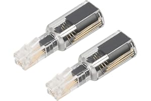 Uvital Telephone Cord Detangler, Wireless Anti-Tangle Telephone Handset Cable 360 Degree Rotating Landline Swivel Cord Untangler Black (2 Pack)