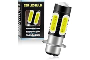 Chemini P15D LED Motorcycle Headlight Bulb for H6M Motorbike Hi/Lo Beam Plug and Play COB Chip 6000K White 12V-1 Lamp
