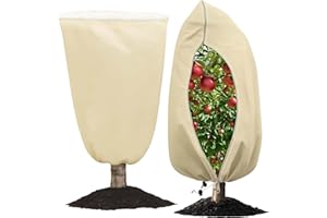 AVAGIAFORU Funda para Plantas, 2 Piezas Cubierta Vegetal Tela no Tejida, Saco Cubre Plantas, Protector Plantas Invierno, Cubierta para Plantas Protección, Capucha Protectora Antiheladas, 70g/㎡, 120x80cm