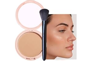 LYNTYAOU Setting Powder, Face Powder,Pressed Setting Powder Translucent, Baking Powder Makeup,Make-Up Powder,Collection Powder,Brush Long Lasting,Matte Finish Natural Colour-Correcting,As Gift for Someone