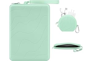 MoKo 6-7 Inch Silicone Clutch Sleeve for Kindles & E-Readers, Multi-Purpose Bag with Accessory Pouch Fits 7" Paperwhite/Colorsoft & 6.8" Paperwhite, 6" Kindles, Kobos, Nook, iPad Mini 6, Sage Green