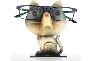 Tooarts Cat Glasses Holder,Glasses Holder Stand Cat,Metal Eyeglass Rack,Animal Eyeglass Holder,Sunglasses Holder Stand,Animal Sculpture Home Office Desk Décor Gift
