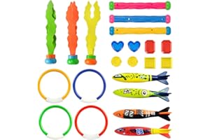 LUFEIS Jouets de Plongée, Jouets de Piscine de Plongée de Natation, Jouet de Natation, Anneaux de Plongée, Gemme de Plongée, pour Le Jeu de Formation de Piscine pour des Enfants