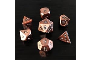 BESCON DICE Bescon Heavy Duty Old Bronze Solid Metal Dice Set, Ancient Metallic Polyhedral D&D RPG Game Dice 7pcs Set