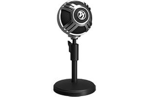 Arozzi Sfera Gaming/Streaming/Office USB Microphone - Cardioid Polar Pattern, Boom Arm Compatible - Chrome