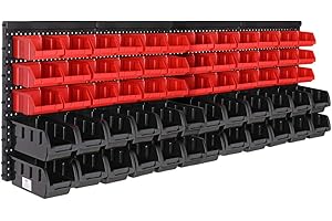 Deuba 2X Étagère à Outils avec boites de Rangement 30 bac à Bec Etagère Murale modulable Extensible Garage