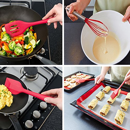 10 Kochen Tools Set, aigumi Küchenutensilien aus Silikon Kochutensilien hitzebeständig Antihaft ungiftig leicht zu reinigen … - 7