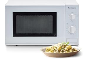 ‎PANASONIC Panasonic NN-E201WMEPG Solo-Mikrowelle mit 25 cm Glasdrehteller, 20 Liter, 800 W, 5 Leistungsstufen, reinigungsfreundliches Design, Weiß