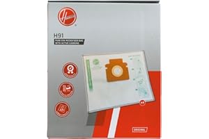 HOOVER H91 Sacs Pour Aspirateurs Hoover - Compatibles avec les Aspirateurs H-ENERGY 300 - Sacs d'Origine - en Microfibre - Pure EPA - Charbons Actifs - Anti-Odeur - Lot de 4 Pièces