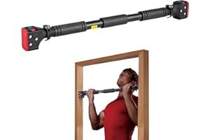 leikefitness Barra per trazioni per il telaio della porta, barra per trazioni, per allenamento della parte superiore del corpo, regolabile, portatile, senza vite, meccanismo di bloccaggio in larghezza